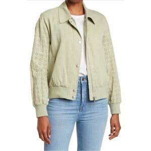 Avec Les Filles Sea Foam Grass Green Eyelet Sz XXL Jacket